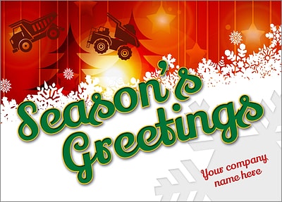 Dump Truck Snow Card (Glossy White) 