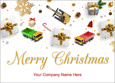 Dump Truck Tools Holiday Card (Glossy White)