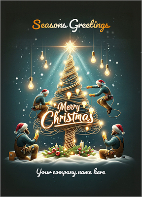 Electrical Christmas Card Flashy (Glossy White) 