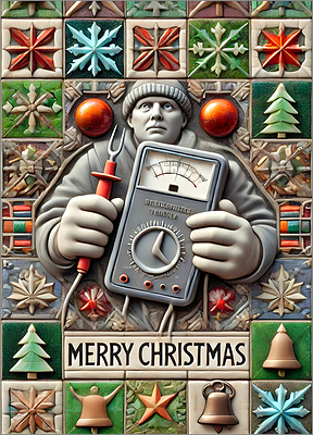 Electrical Christmas Card Radiance (Glossy White) 