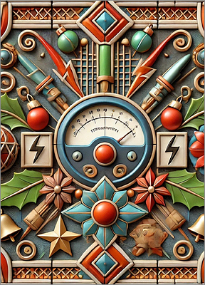 Electrical Christmas Card Shimmering (Glossy White) 