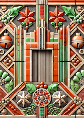 Elevator Christmas Card Soaring (Glossy White)