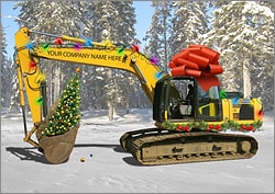 Excavator Gift Christmas Card