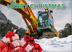 Excavator Holiday Card