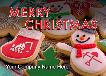 Excavator Holiday Joy Card