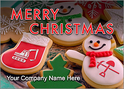 Excavator Holiday Joy Card