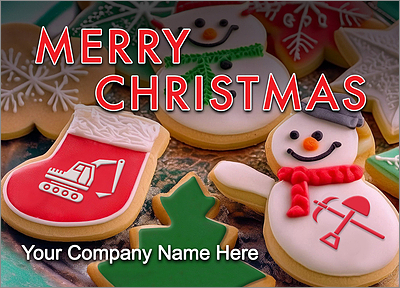 Excavator Holiday Joy Card