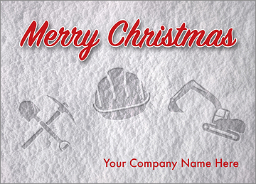 Excavator Snow Print Card