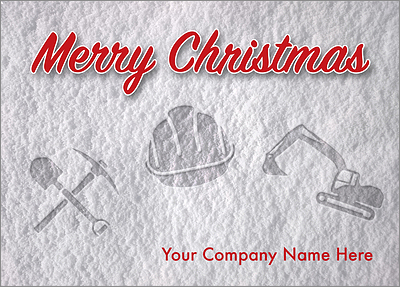 Excavator Snow Print Card