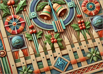 Fence Christmas card  Merry (Glossy White) 