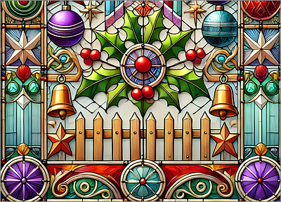 Fencing Christmas card  Jolly