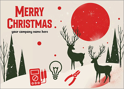 Festive Electrical Card (Glossy White) 