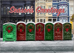 Festive Potties Christmas Card