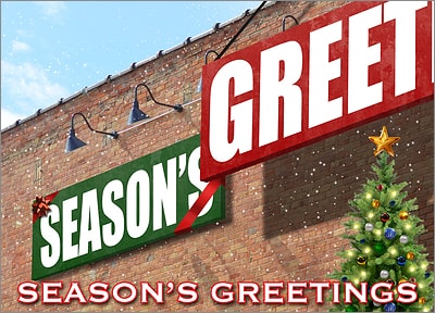 Festive Sign Greeting Card (Glossy White)