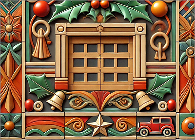 Garage Door Christmas Card Shining