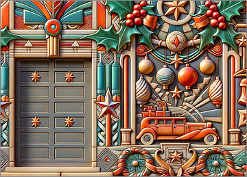 Garage Door Christmas Card Stress