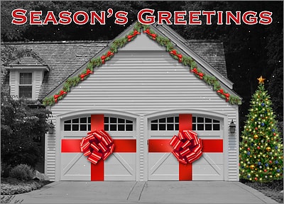 Garage Door Christmas Card (Glossy White)