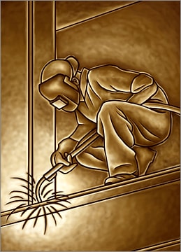 Golden Welder Christmas Card