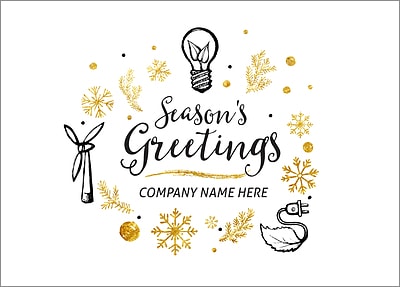 Green Energy Holiday Card (Glossy White)