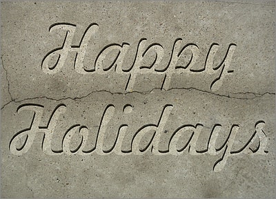 Happy Holidays Concrete (Glossy White)