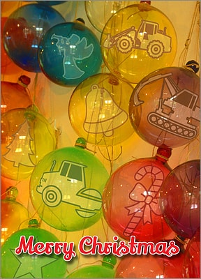 Heavy Equipment Glass Ornaments