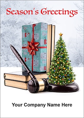 Holiday Gavel Christmas Card (Glossy White)