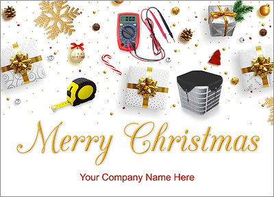 HVAC Tools Christmas Card (Glossy White) 