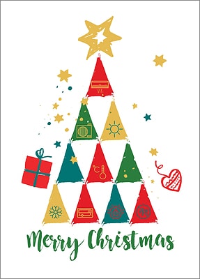 HVAC Tree Christmas Card (Glossy White)