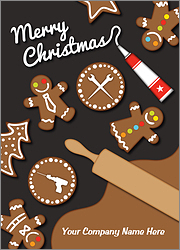 Ironworker Gingerbread Christmas Card