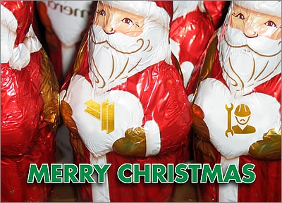 Ironworker Santas Card (Glossy White)