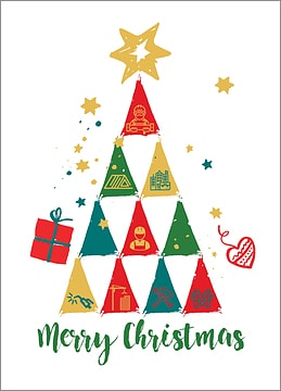 Ironworkers Tree Christmas Card