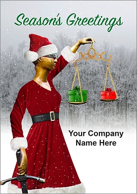 Justice Scales Christmas Card (Glossy White) 