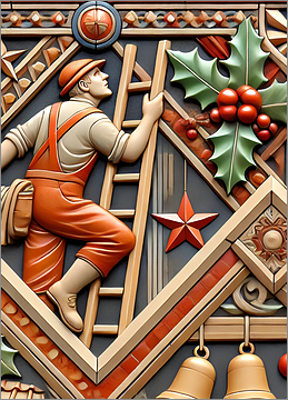 Laborer Christmas Card Joyous