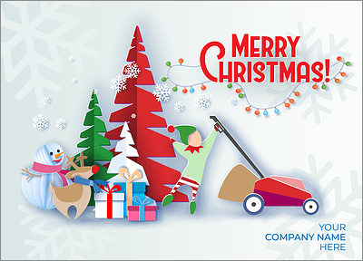 Lawn Care Merry Elf Card