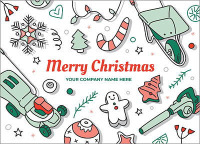 Lawn Care Merry Holiday Card (Glossy White)