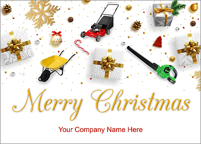 Lawn Care Tools Holiday Card (Glossy White)