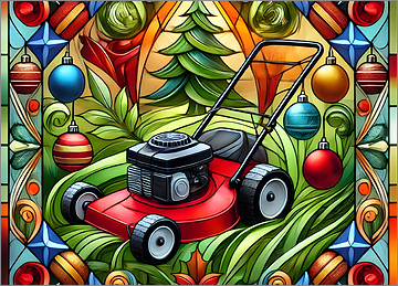 Lawnmower Christmas Card Thrilled