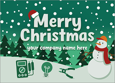 Merry Electrical Greeting Card (Glossy White) 
