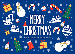 Merry Heavy Equipment Greeting Card