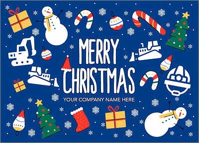 Merry Heavy Equipment Greeting Card