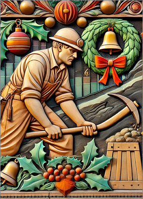 Miner-X Christmas Card Enhanced (Glossy White)