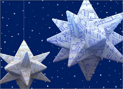 Origami Blueprint Stars (Glossy White)