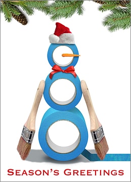 Paint Greeting Card Snowman