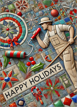 Painter Christmas Card Glowing