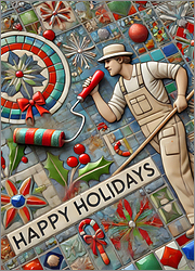 Painter Christmas Card Glowing