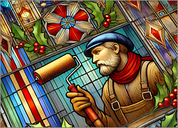 Painter Christmas Card wondrous
