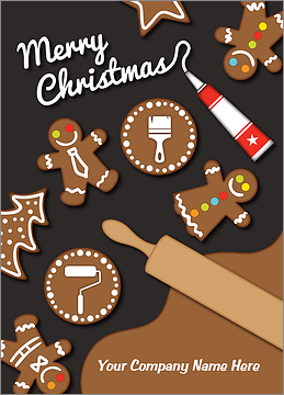 Painter Gingerbread Christmas Card