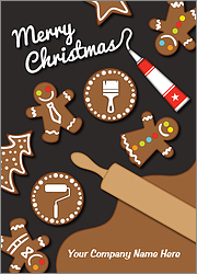 Painter Gingerbread Christmas Card