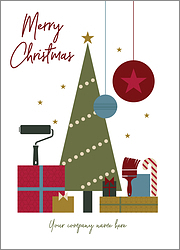 Painter Green Tree Christmas Card