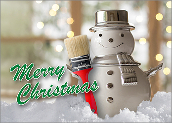 Painter Snowman Holiday Card